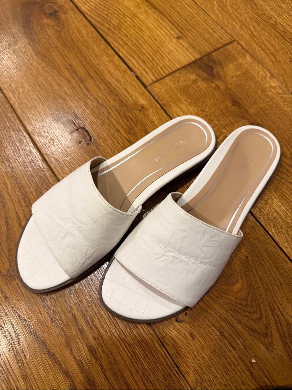 Vionic White Slip-On Slide Sandals for Women
